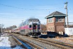 Inbound Train #410 passes the old B&M tower 